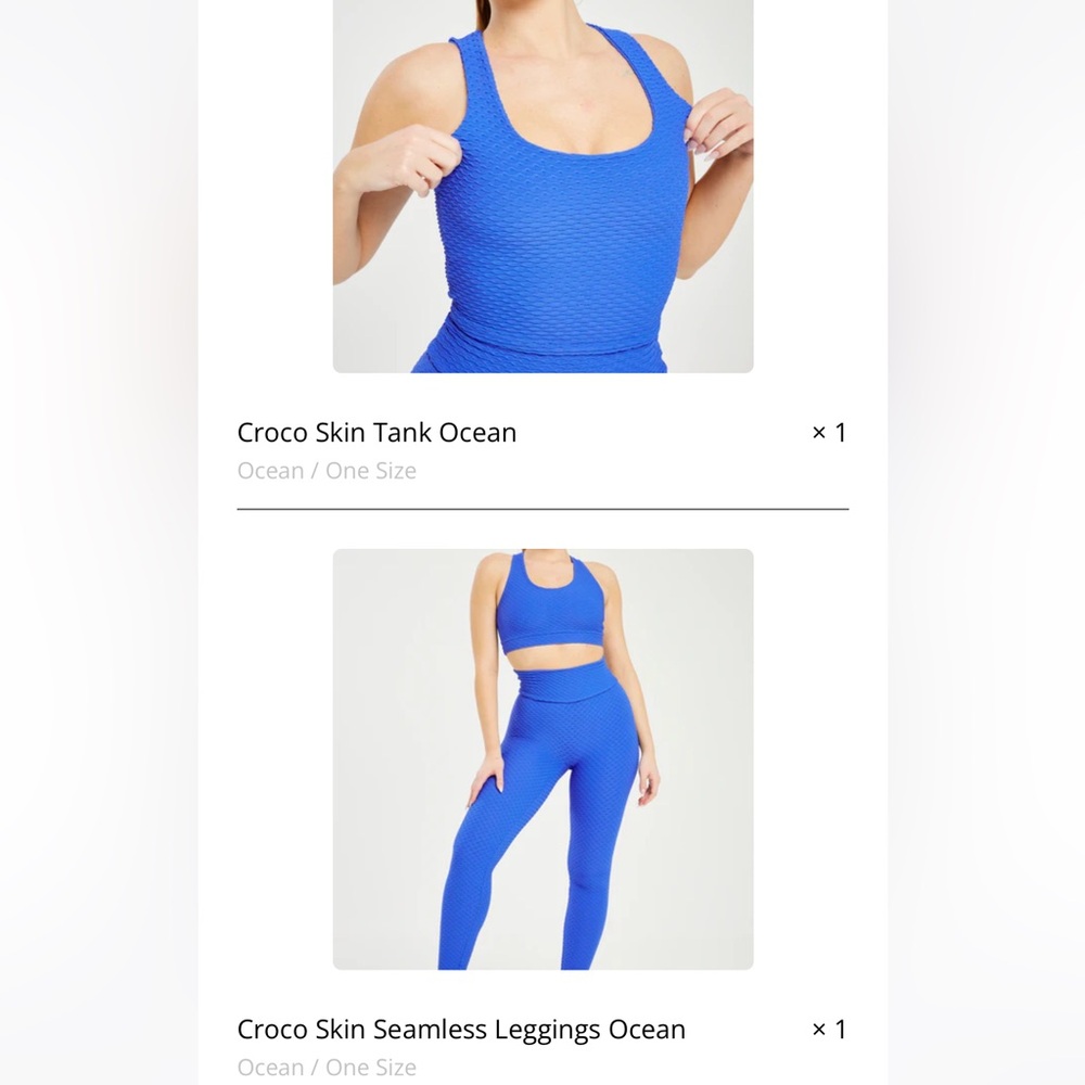 CROCO SKIN seamless leggings and tank combo